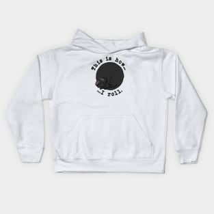 Rolling Cat - Black Kids Hoodie